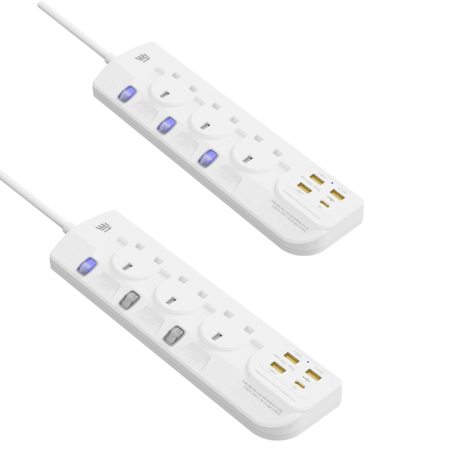 UE Electronic 35W Type G 7 en 1 Prise d'extension USB GaN