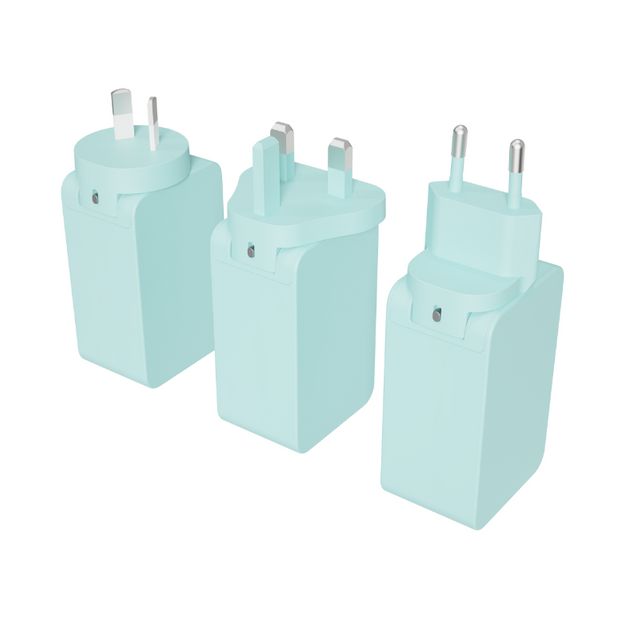 (タイプ A)UE 電子 100W GaN 急速充電器、交換可能なプラグ付き