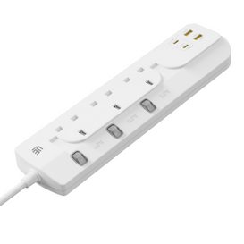 UE Electronic 65W Tipo G 7 en 1 Enchufe de extensi&oacute;n USB GaN